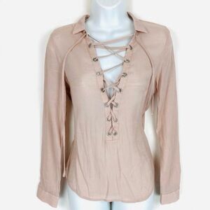H&M tie front blouse